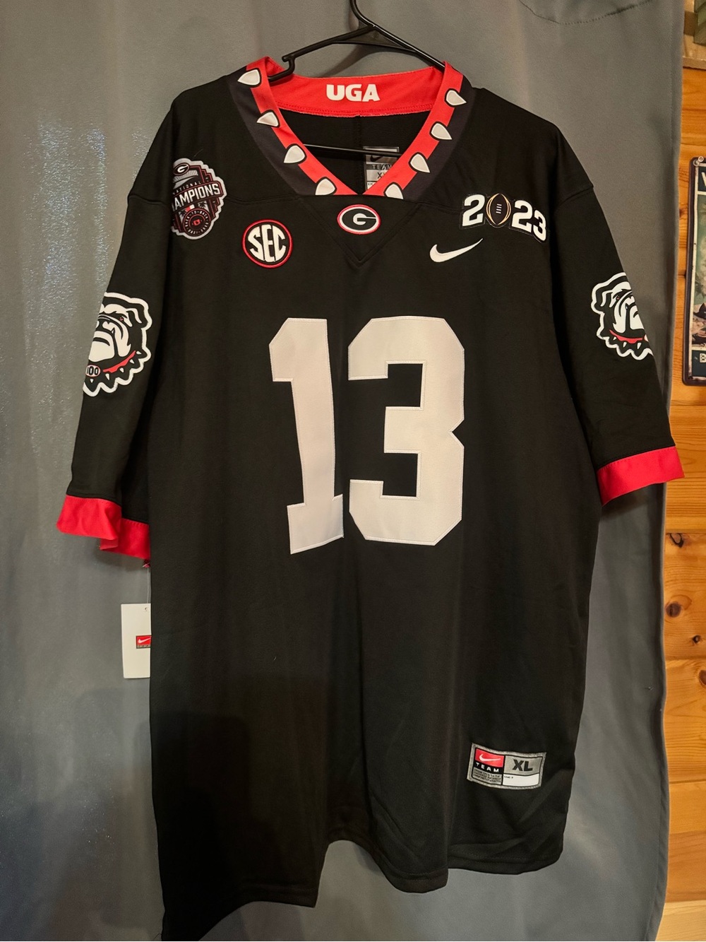 Nike Black & Red Georgia Football Jersey #13